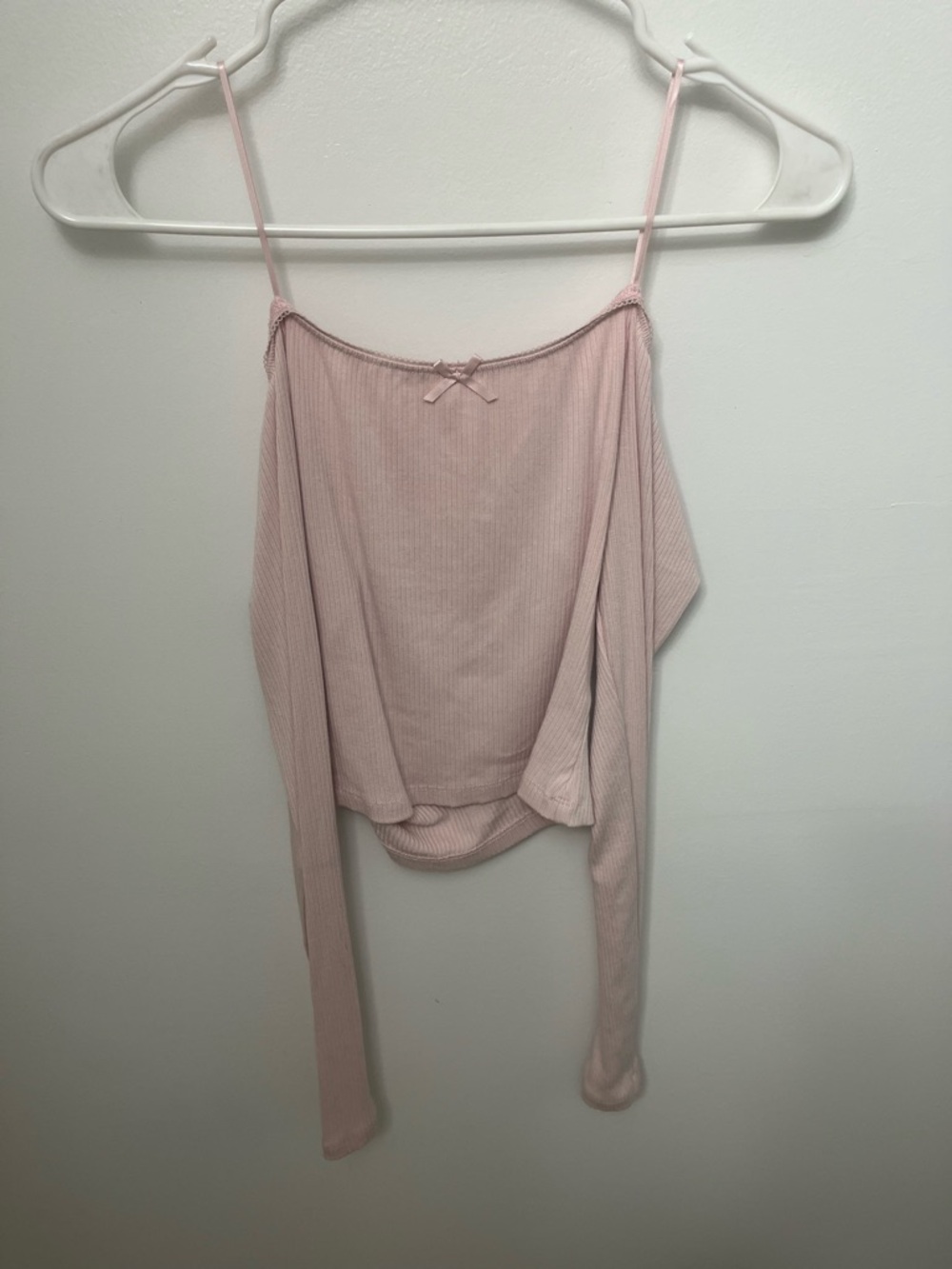 Garage Pale Pink Ribbed Spaghetti-Strap Camisole